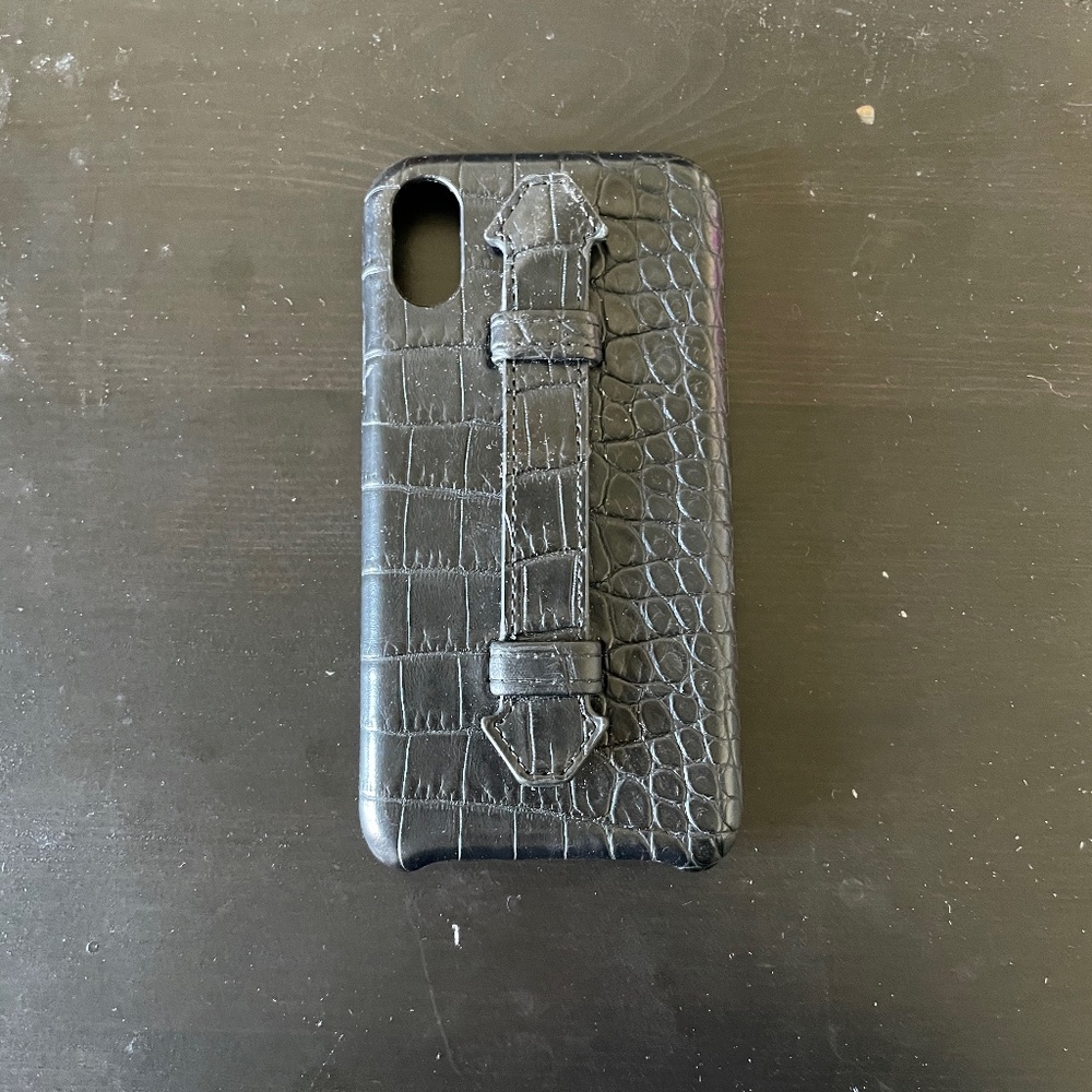 Faux leather iPhone X case with holder